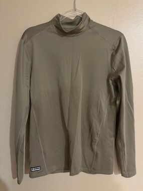 Under Armour Men’s Olive Tactical ColdGear Infrared Base Mock Long Sleeve Fitted